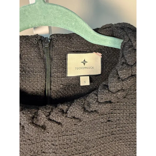 Tuckernuck Black Tweed Long Sleeve Jackie Dress Braided‎ Trim Small - Image 6