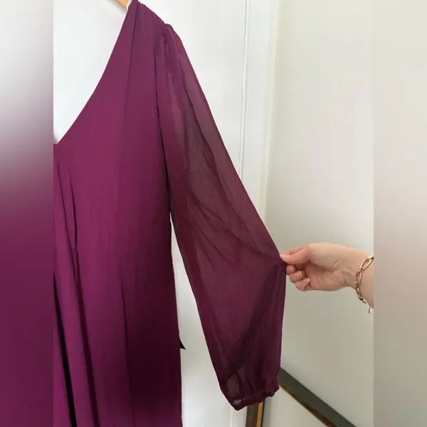 Lulus Tier Elegance Plum Purple Long Sleeve Tiered Maxi Dress Size XXL Formal - Image 10
