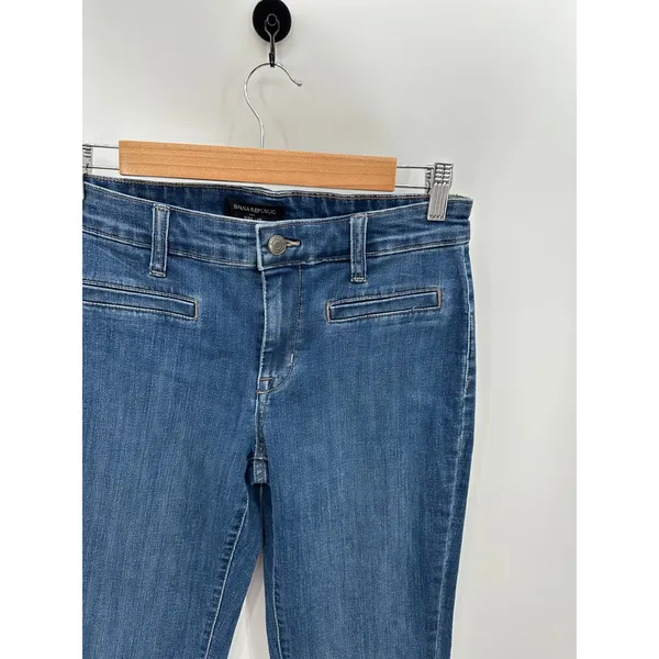 Banana Republic‎ Factory Wide Leg Denim Jeans Flare Blue Womens 27/4 BJ11 - Image 4