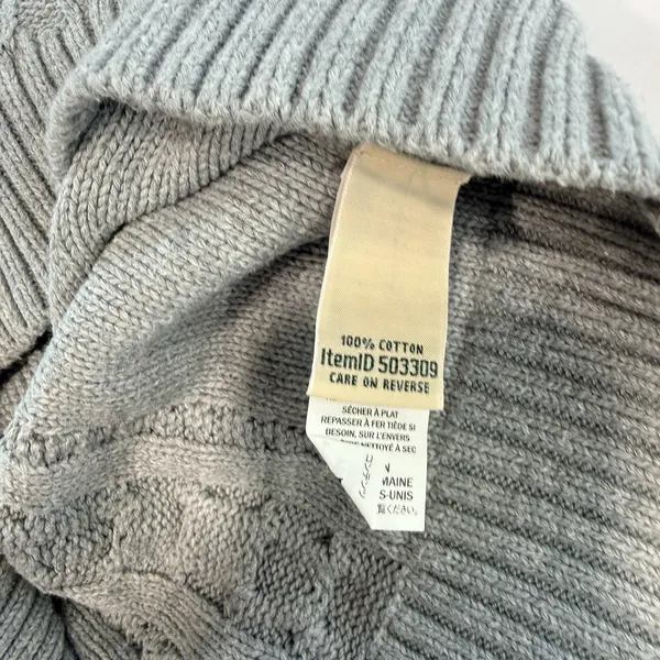 LL Bean GRAY Double L Mixed Cable Cotton Crew Neck Pullover Sweater SMALL PETITE Size undefined - Image 11