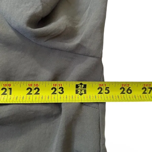Maurices Womens 1X Olive Gray Roll Tab Sleeve Split Neck Tunic Blouse | 0200 - Image 4