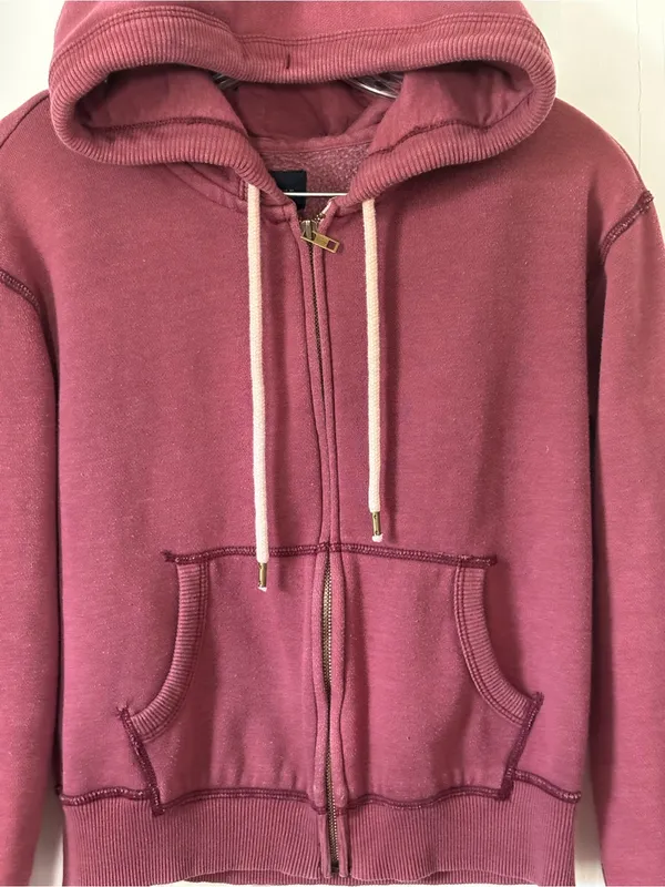 American Eagle Outfitters Dusty Rose Zip-Up Hoodie - Image 2