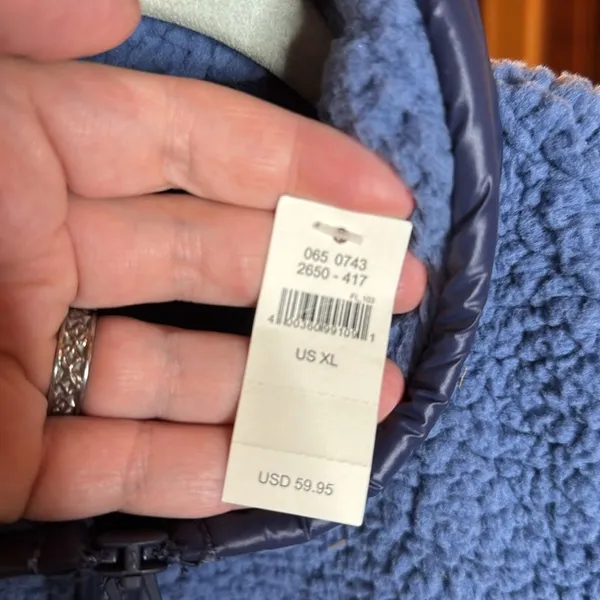 NWT Aerie Dream Sherpa Quarter Zip Pullover Marbled Blue XL Oversized Cozy - Image 9