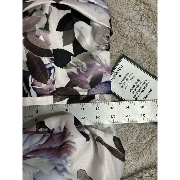 XSCAPE Dress Long Gown Purple Floral Sleeveless Size 4 USA Made Formal Dance NEW - Image 7