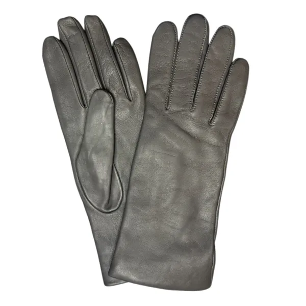 FOWNES BROTHERS Leather Gloves Charcoal Gray Cashmere Lined Medium NWT - Image 2