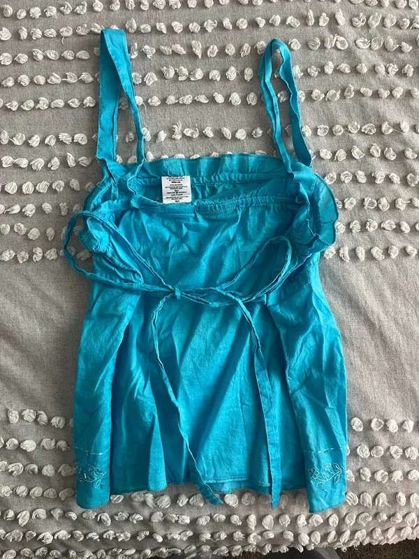 Jordache Vintage beaded tank with ties in the back - Image 2