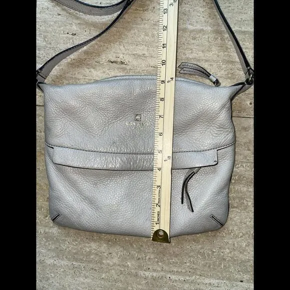 KATE SPADE Pebble‎ Leather Purse Crossbody Shoulder HandBag Beige Tan Ivory - Image 10