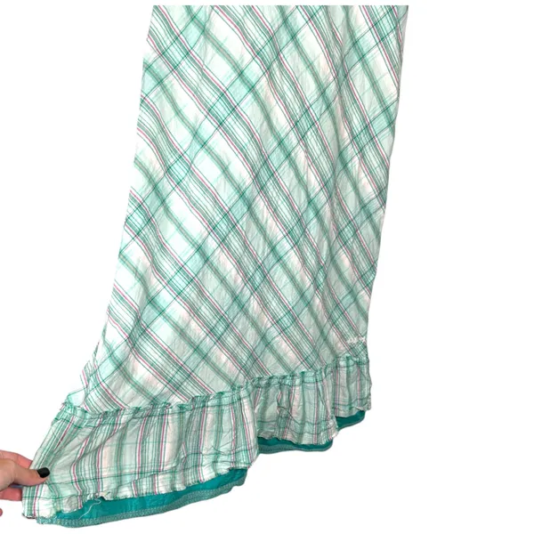 Billabong Vintage 90s Babydoll Plaid Ruffle Hem Midi Dress Size Large - Image 6