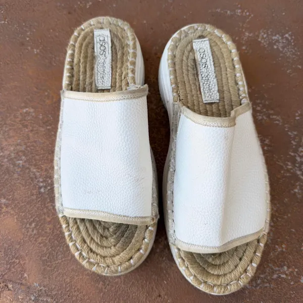 ZARA ASOS espadrille platform boho slide sandals / fit like a size 8 - Image 2