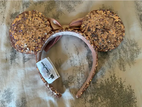 Disney Parks Rose Gold Sparkle Minnie Mouse Ears - Image 5