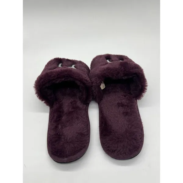 PINK Victoria's Secret Shoes Womens Size 9.5 Purple Furry Slide Slippers Logo - Image 6