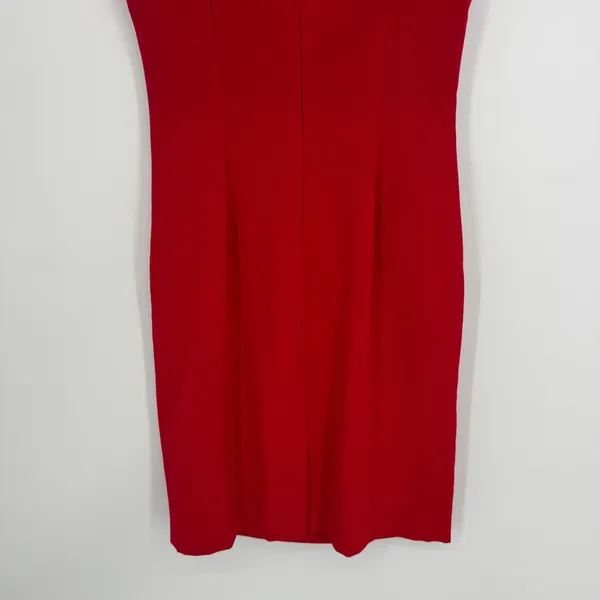 Calvin Klein Sheath Dress 4 Red Sleeveless Ruched Cocktail Party Wedding Guest - Image 7