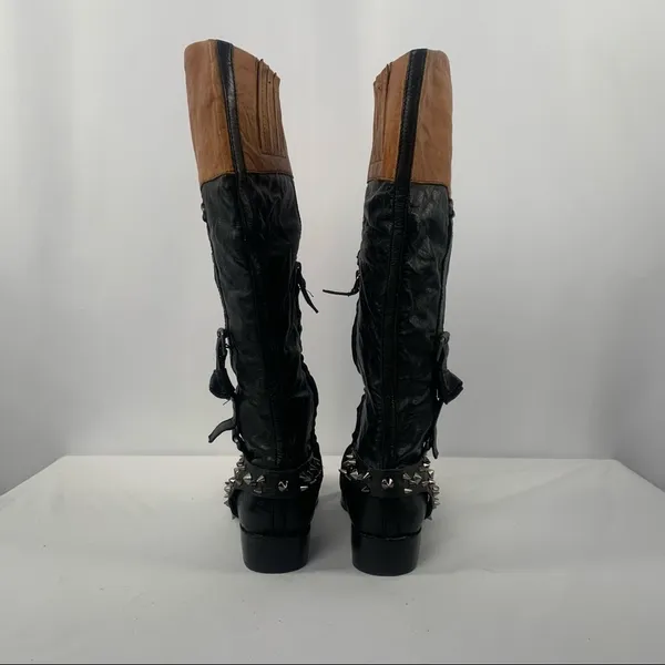 Sam‎ Edelman Park Knee High Leather Boots in Black Saddle Size 6.5 - Image 7