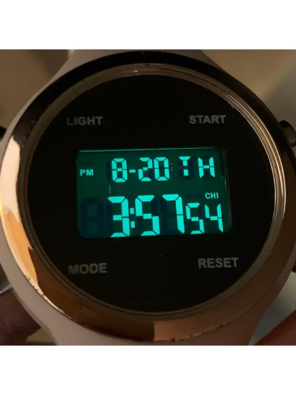 Digital quartz women’s watch pink rose gold tone 37mm silicone band running - Image 3