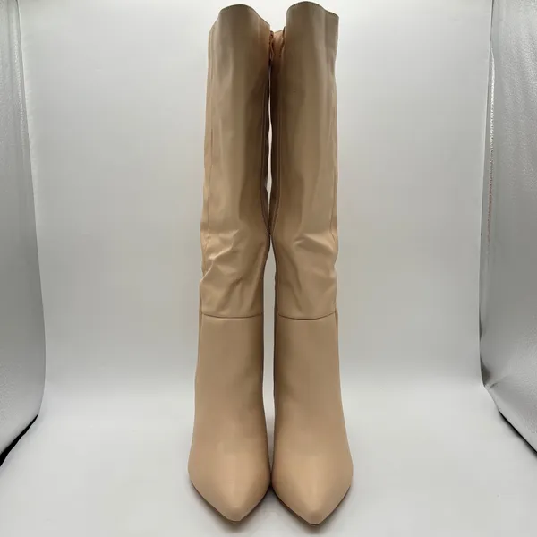 Allegra K Knee High Boots Womens‎ 9 Tan Pointed Stiletto Heel Tall Boots - Image 4