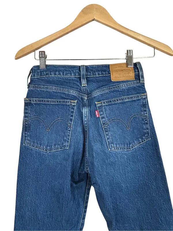 Levi's Wedgie Straight Leg Classic Blue Jeans Button Fly WOMEN’S SIZE 24 Waist - Image 4
