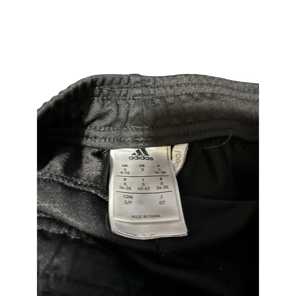 Adidas Black Athletic Pants Women's White Stripes Size S - Image 4