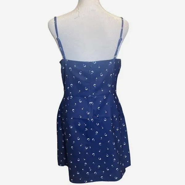 French Connection Mini Dress Womens Size 8 Blue New Floral Fit and Flare 71SWH - Image 3