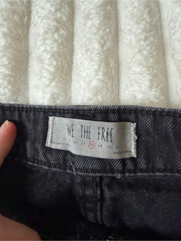 We the Free | FREE PEOPLE Black Denim Zip-Front Mini Skirt - Image 4