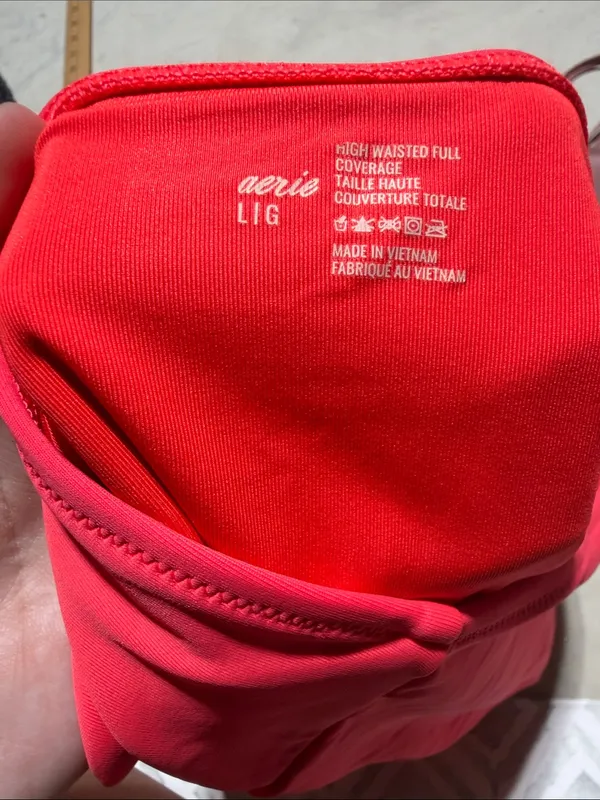 Aerie Coral High-Waist Bikini Set large - Image 8