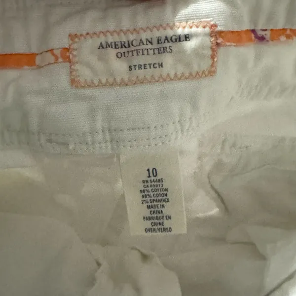 American Eagle Capri Pants Women's 10 White Cropped Nautical Beach - Image 3