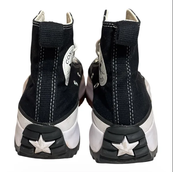 Converse Run Star Hike Black & White High-Top Platform Canvas Sneakers - Image 4