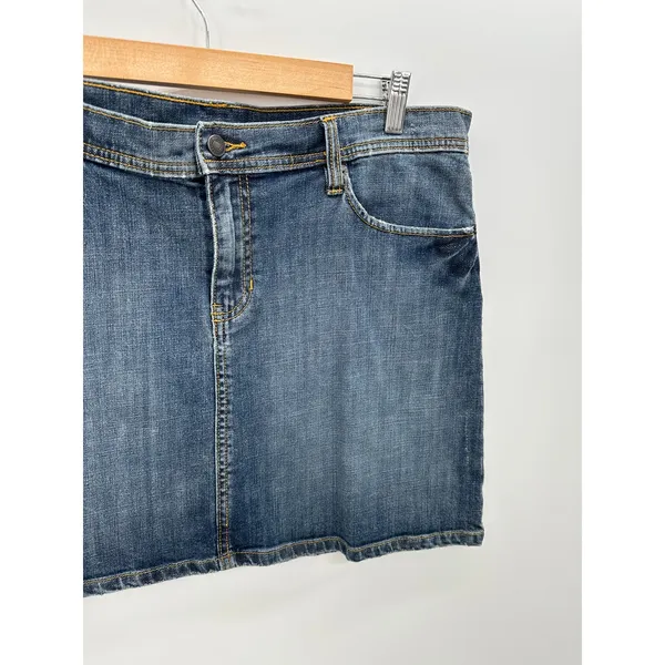 Vintage Y2K Denim Mini Skirt‎ Womens Sz 12 Festival Bratz Boho Country Retro - Image 3
