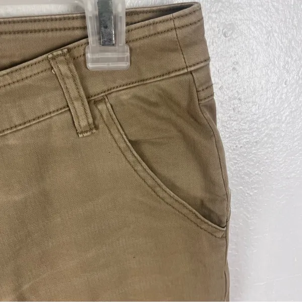 FREE PEOPLE Khaki Black Patchwork Five Pocket Cargo Style Jeans 12 Boho Casual - Image 8