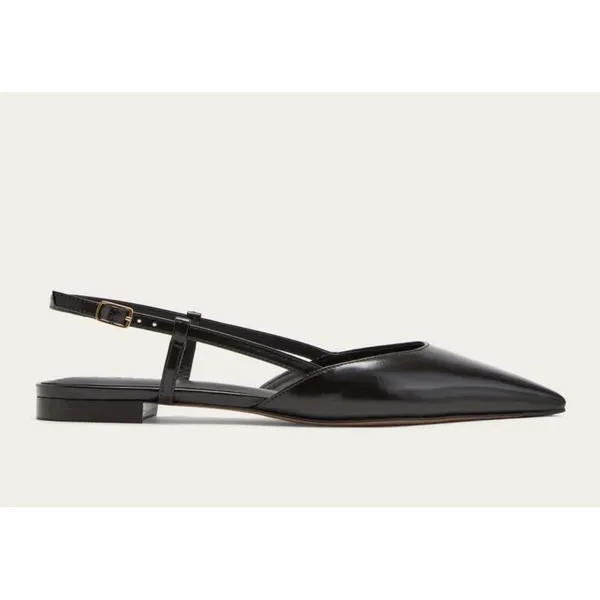Everlane Italian Leather Pointed Slingback Flats Black Size 8.5 - Image 2