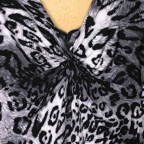 Annalee + Hope V-neck Cheetah Blouse, L - Image 3
