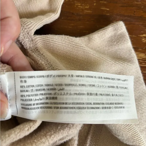 Abercrombie & Fitch Soft Collection Hoodie Sweatshirt Tan Size Small - Image 2