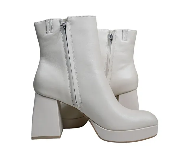 Dolce Vita Womens 10 Ulyses Platform Bootie in Ivory Leather NEW - Image 6