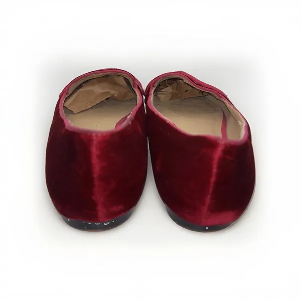Lands End Womens Velvet Pointed Toe Loafer Flats Burgundy Red Size 7 Parisian - Image 7