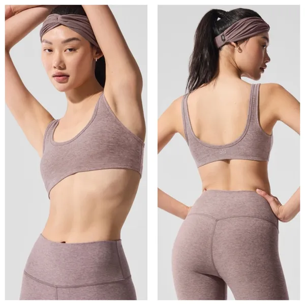 Alo Alosoft Center Stage Bra Size Medium Maeve Pink Sportsbra Workout - Image 2