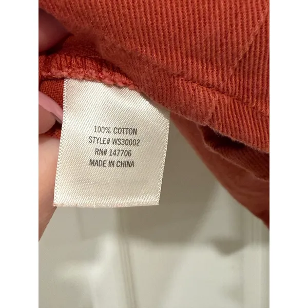 Fall Burnt Orange Cotton Denim Button Front Mini‎ Skirt Small WS30002 - Image 4