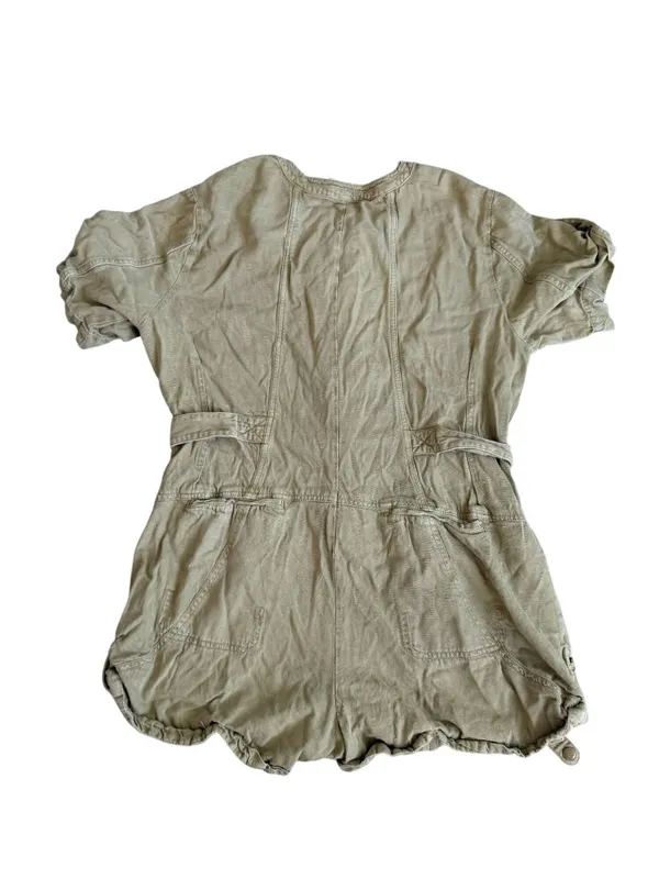 FREE PEOPLE Tan Short Sleeve Romper Size Medium - Image 2
