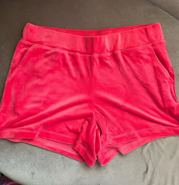 Size L Juicy Couture Y2K Velour Bling Matching Shorts Set Watermelon pink - Image 3