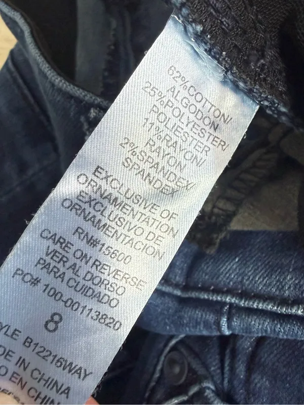 Democracy Itty Bitty Bootcut Jeans Size 8 Dark Wash Ab Solution Stretch - Image 3