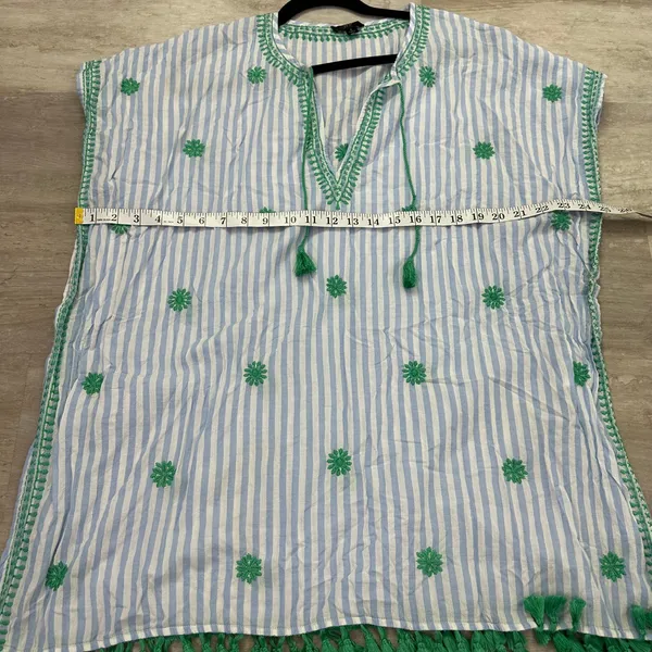 J.CREW Embroidered Beach Tunic In Stripe L2790 Vacation Floral Size S - Image 7