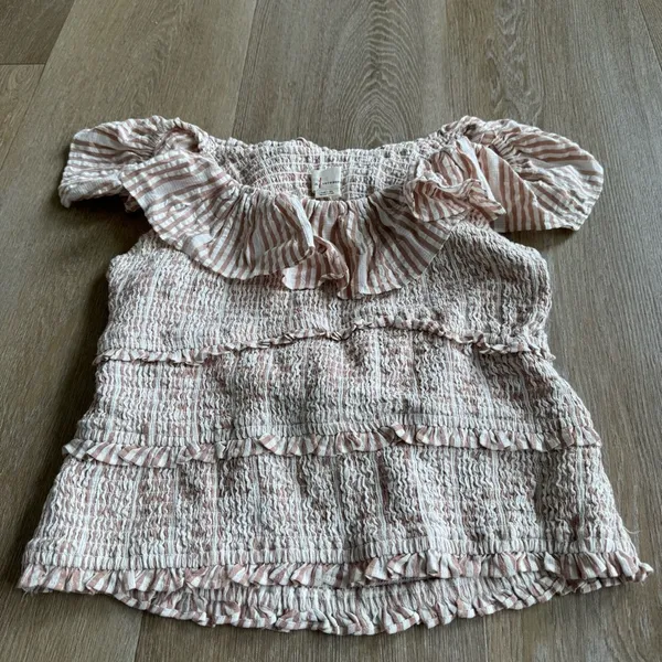 Anthropologie A+ Ruffle Smocked Blouse - Image 3