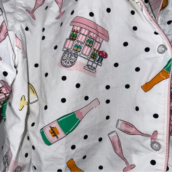 8 oak lane pajamas 2 Piece Shorts Long Sleeve Top‎ Campaign Print Cotton Medium - Image 4