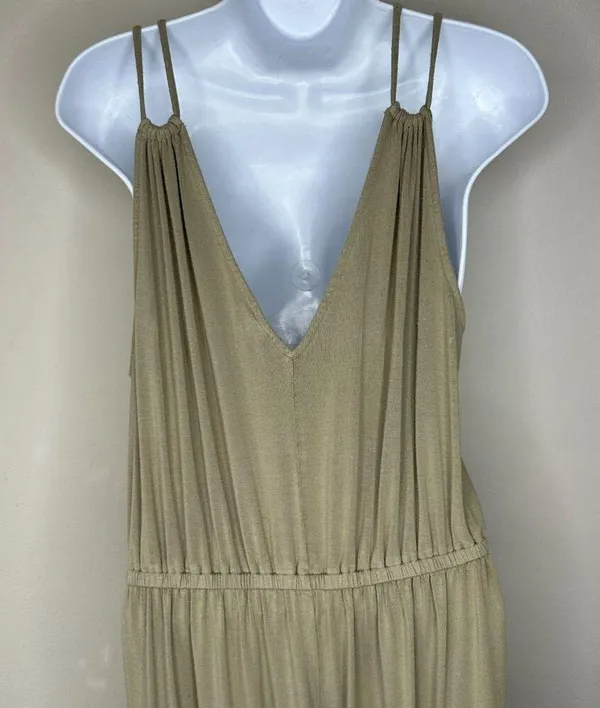 Old Navy Womens Khaki Sleeveless Double Strap Ankle Length Jumpsuit Size XL - Image 5