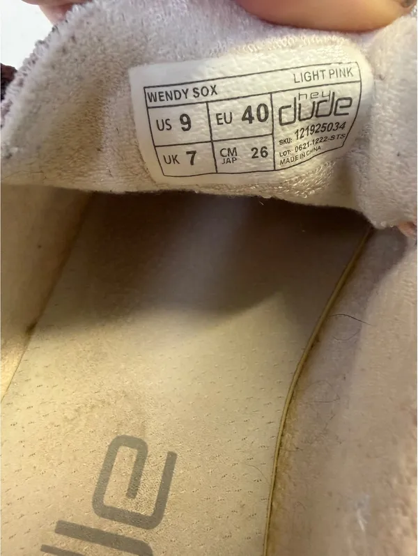 Hey Dude Wendy Sox Light Pink Casual Shoes Size US 9 / EU 40 - Image 6