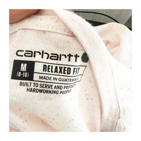 Carhartt Top Women's Medium Pink Speckled Relaxed Fit V-Neck Long Sleeve Classic - Image 3