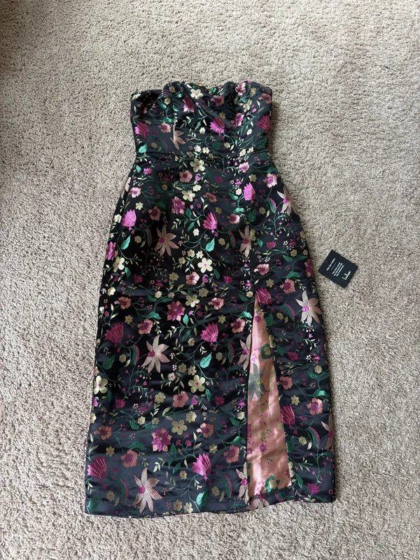 Satin midi dress - Image 4