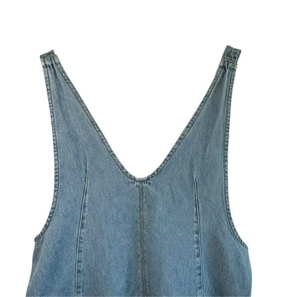 We The Free People High Roller Shortall Denim Overall M Bright Eyes Baggy 90s - Image 6