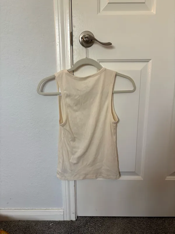 American Eagle Off-White Tank Top with Bow - Image 3
