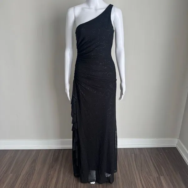 VTG Y2K City Triangles Fairy Core Whimsigoth Black Mesh Dress - Image 2