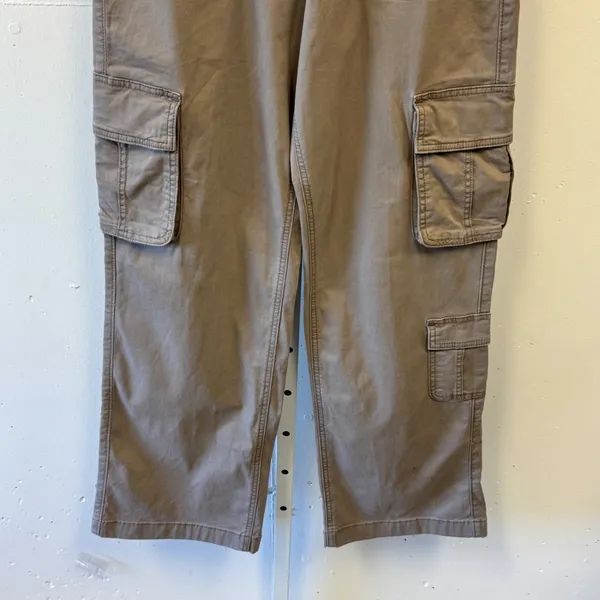 Hollister Ultra High-Rise Baggy Cargo Pants Taupe Brown W25R 0R Wide Leg Utility - Image 5