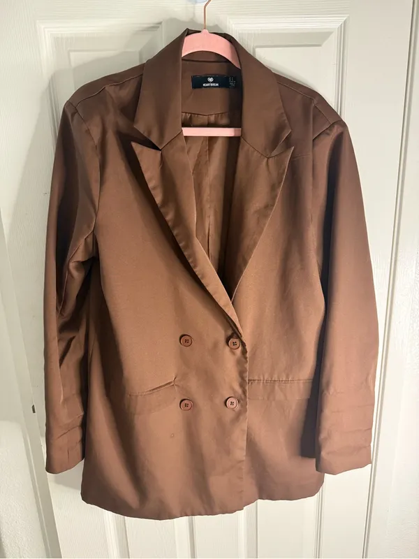 ASOS Heartbreak Brown Oversized Boyfriend Blazer - Image 11